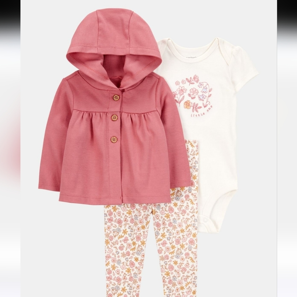 Carters  Floral Outfit Set 3 Piece, NWT 12M